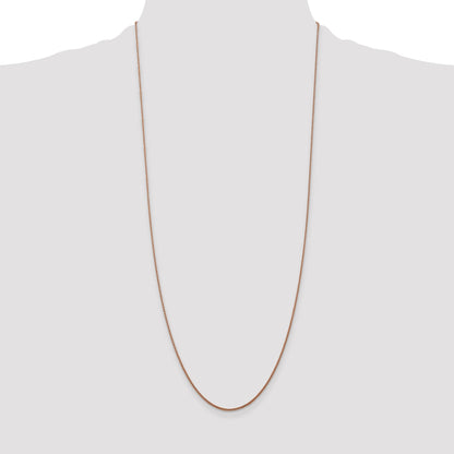 14K Rose Gold 30 Inch 1.05mm Diamond-Cut Spiga With Lobster Clasp Chain Necklace