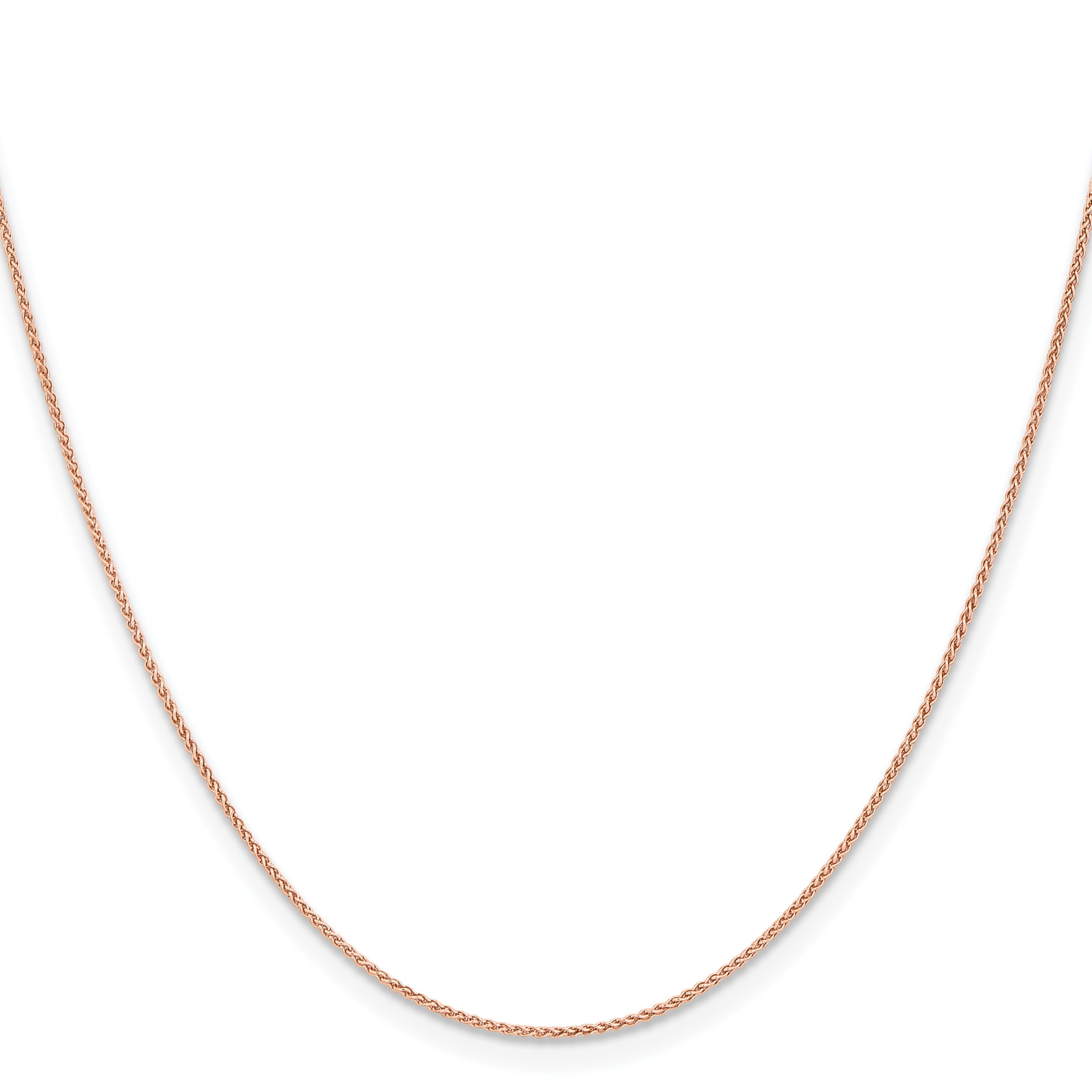 14K Rose Gold 16 Inch 1mm Solid Polished Spiga With Lobster Clasp Chain Necklace