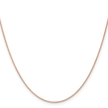 14K Rose Gold 30 Inch 1mm Solid Polished Spiga With Lobster Clasp Chain Necklace