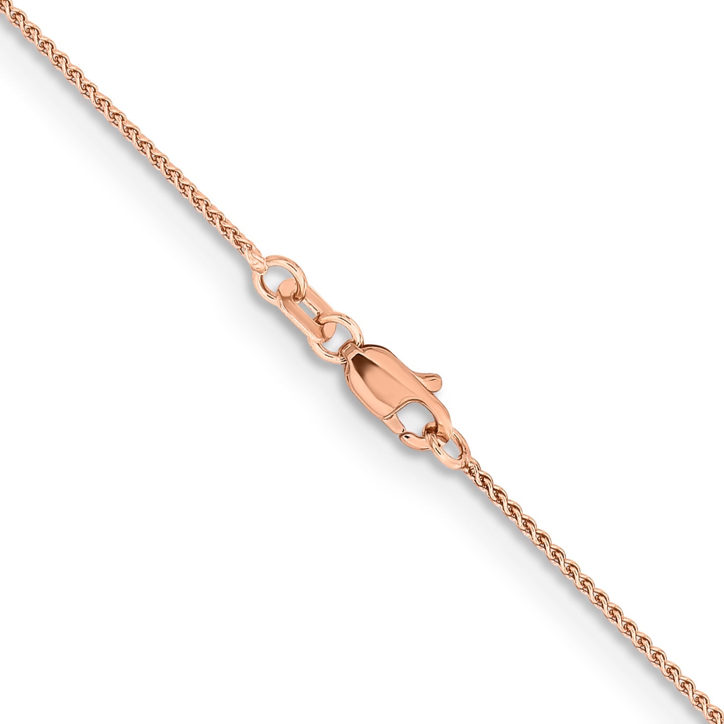 14K Rose Gold 20 Inch 1mm Solid Polished Spiga With Lobster Clasp Chain Necklace