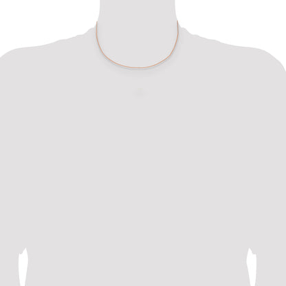 14K Rose Gold 16 Inch 1mm Solid Polished Spiga With Lobster Clasp Chain Necklace