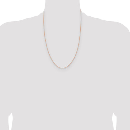 14K Rose Gold 24 Inch 1mm Solid Polished Spiga With Lobster Clasp Chain Necklace