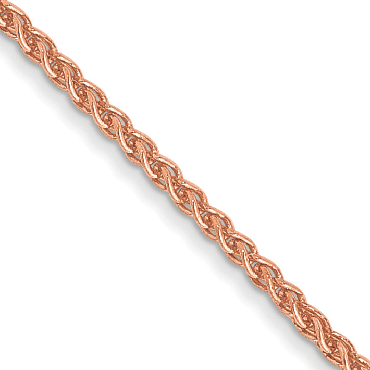 14K Rose Gold 18 Inch 1mm Solid Polished Spiga With Lobster Clasp Chain Necklace