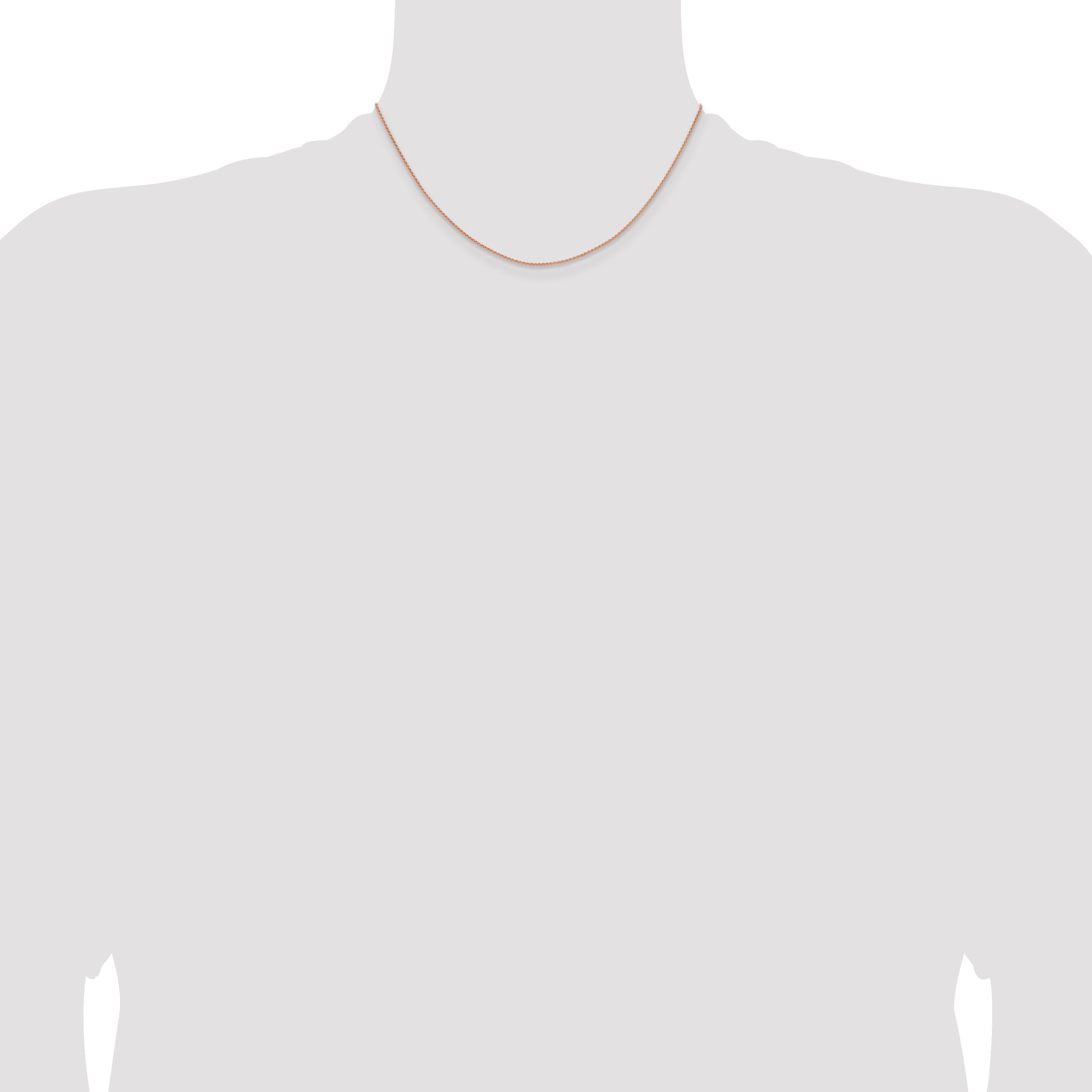 14K Rose Gold 16 Inch 1.25mm Solid Polished Spiga With Lobster Clasp Chain Necklace