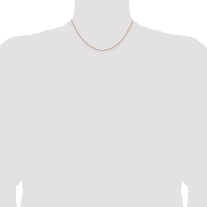 14K Rose Gold 16 Inch 1.25mm Solid Polished Spiga With Lobster Clasp Chain Necklace