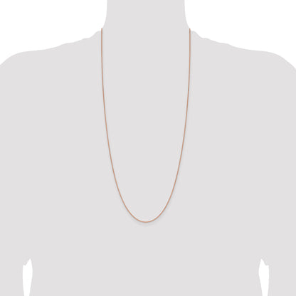14K Rose Gold 30 Inch 1.25mm Solid Polished Spiga With Lobster Clasp Chain Necklace