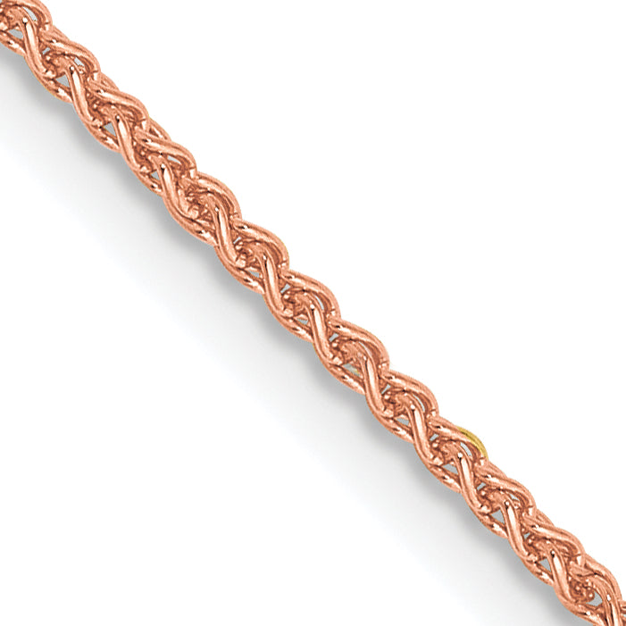 14K Rose Gold 30 Inch 1.25mm Solid Polished Spiga With Lobster Clasp Chain Necklace