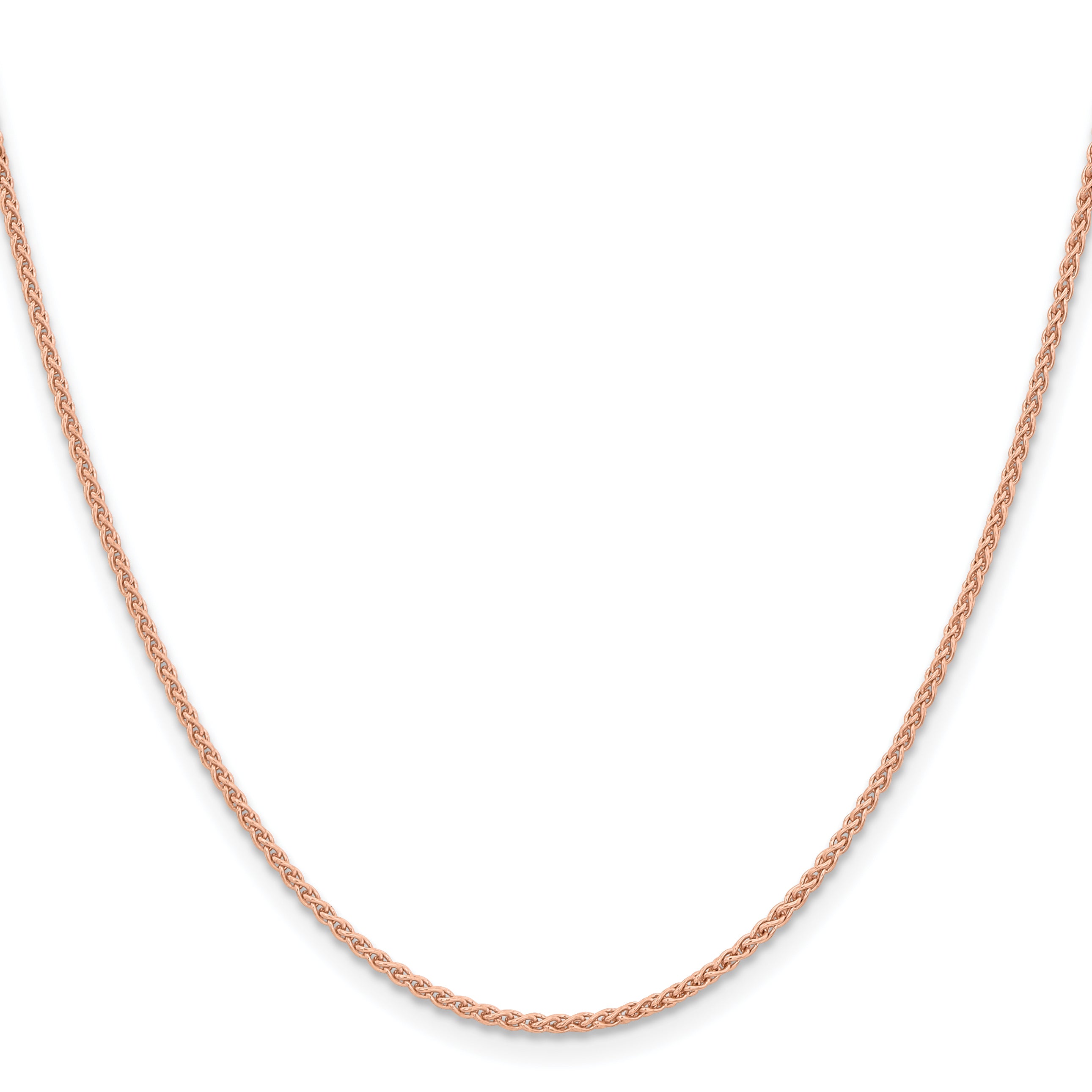 14K Rose Gold 16 Inch 1.7mm Solid Polished Spiga With Lobster Clasp Chain Necklace