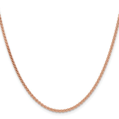 14K Rose Gold 20 Inch 2.1mm Solid Polished Spiga With Lobster Clasp Chain Necklace
