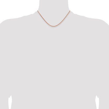 14K Rose Gold 16 Inch 2.1mm Solid Polished Spiga With Lobster Clasp Chain Necklace