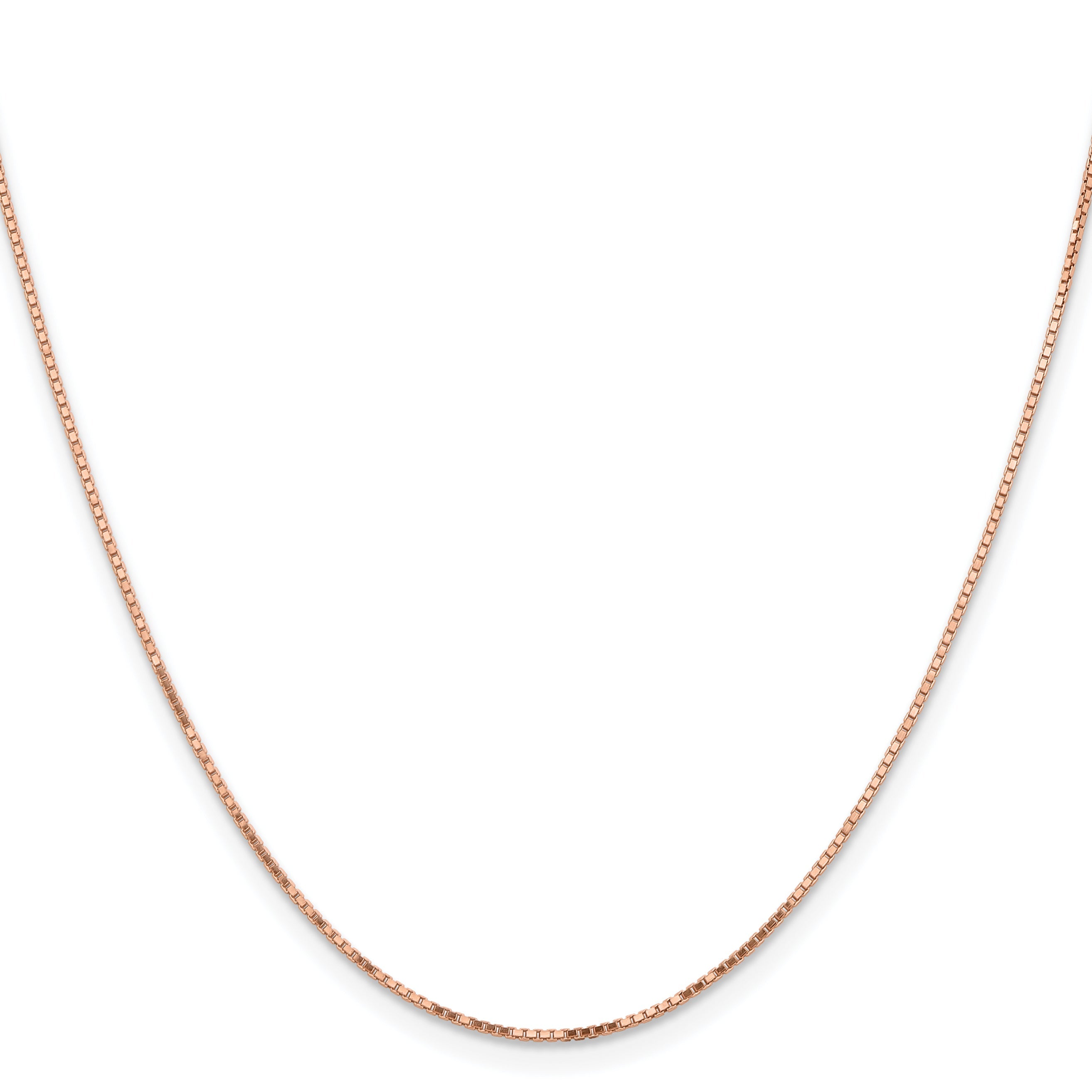 14K Rose Gold 16 Inch .95mm Box Link With Lobster Clasp Chain Necklace