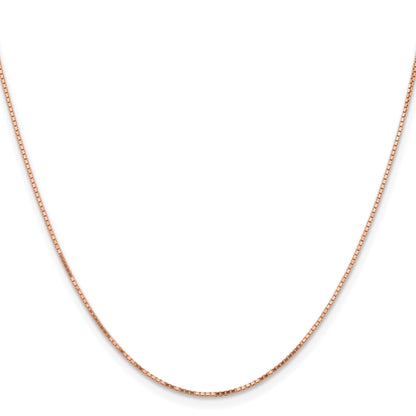14K Rose Gold 16 Inch .95mm Box Link With Lobster Clasp Chain Necklace