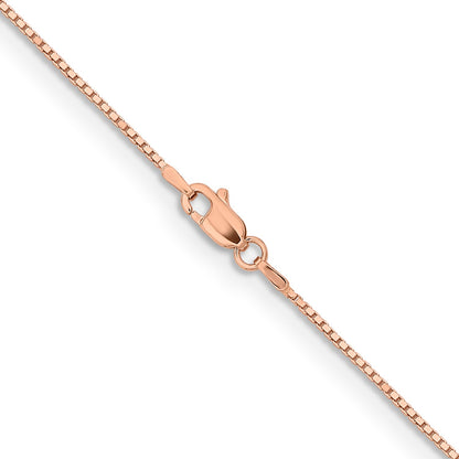 14K Rose Gold 30 Inch .95mm Box Link With Lobster Clasp Chain Necklace