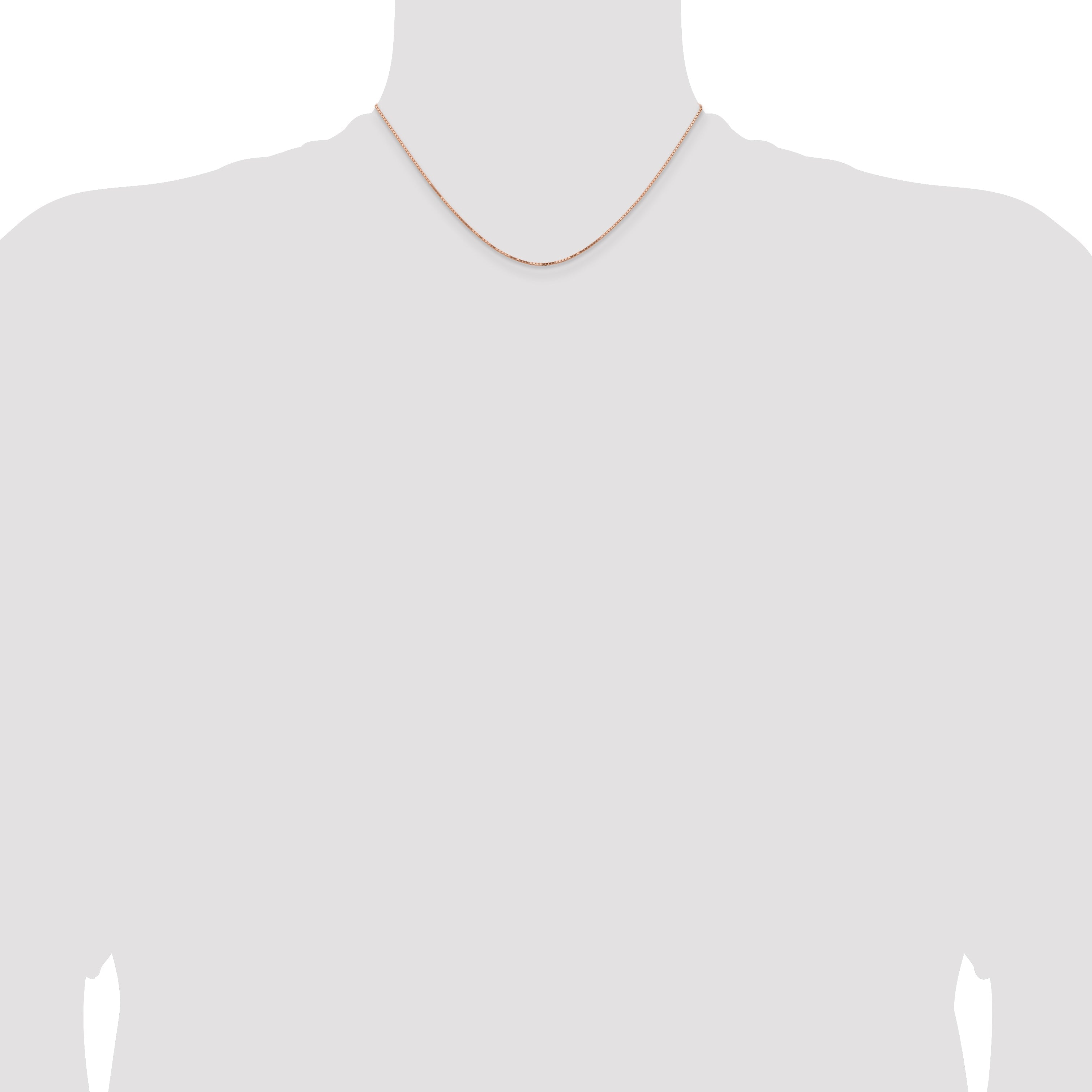 14K Rose Gold 16 Inch .95mm Box Link With Lobster Clasp Chain Necklace