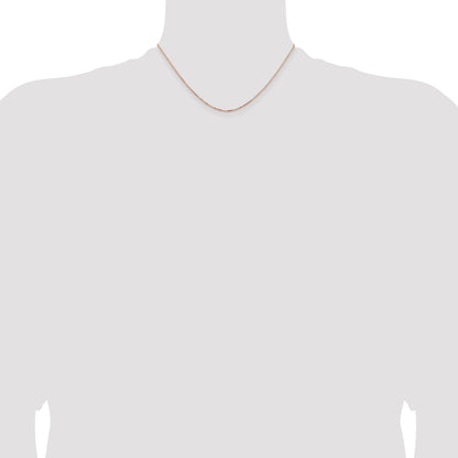 14K Rose Gold 16 Inch .95mm Box Link With Lobster Clasp Chain Necklace