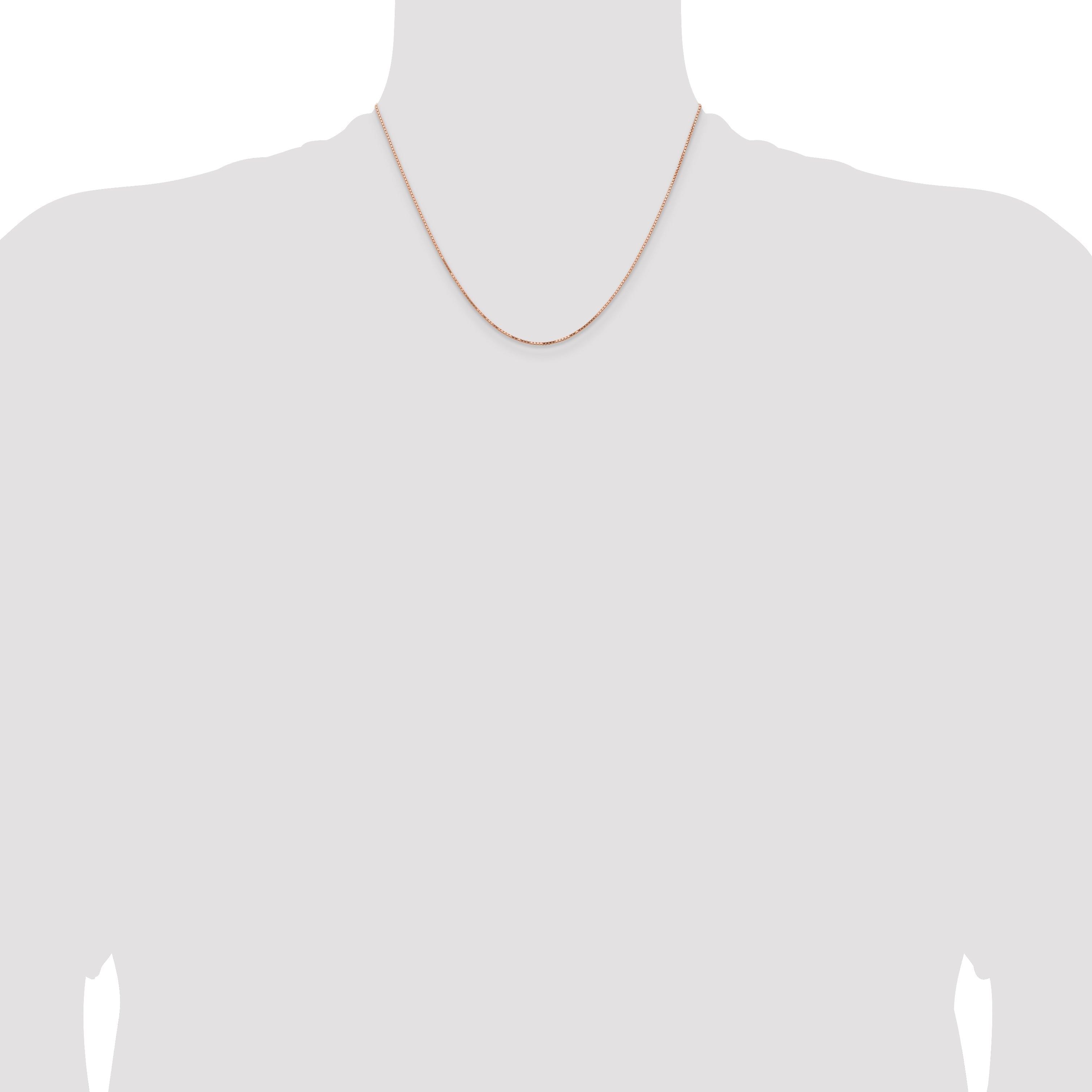 14K Rose Gold 18 Inch .95mm Box Link With Lobster Clasp Chain Necklace