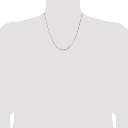 14K Rose Gold 20 Inch .95mm Box Link With Lobster Clasp Chain Necklace