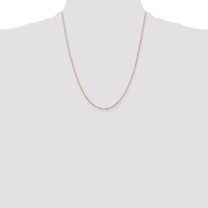 14K Rose Gold 22 Inch .95mm Box Link With Lobster Clasp Chain Necklace