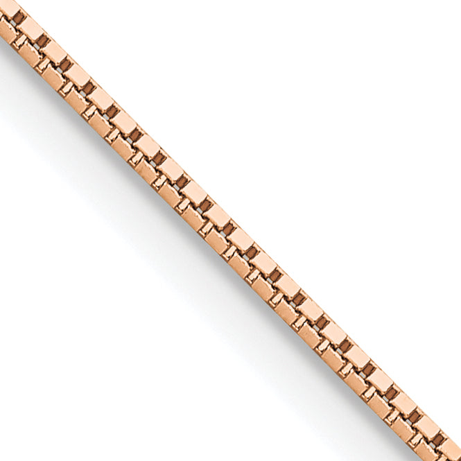 14K Rose Gold 30 Inch .95mm Box Link With Lobster Clasp Chain Necklace