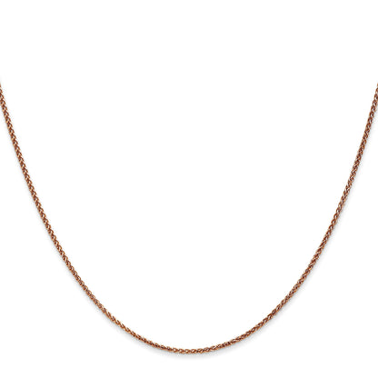 14K Rose Gold 18 Inch 1.25mm Diamond-Cut Spiga With Lobster Clasp Chain Necklace