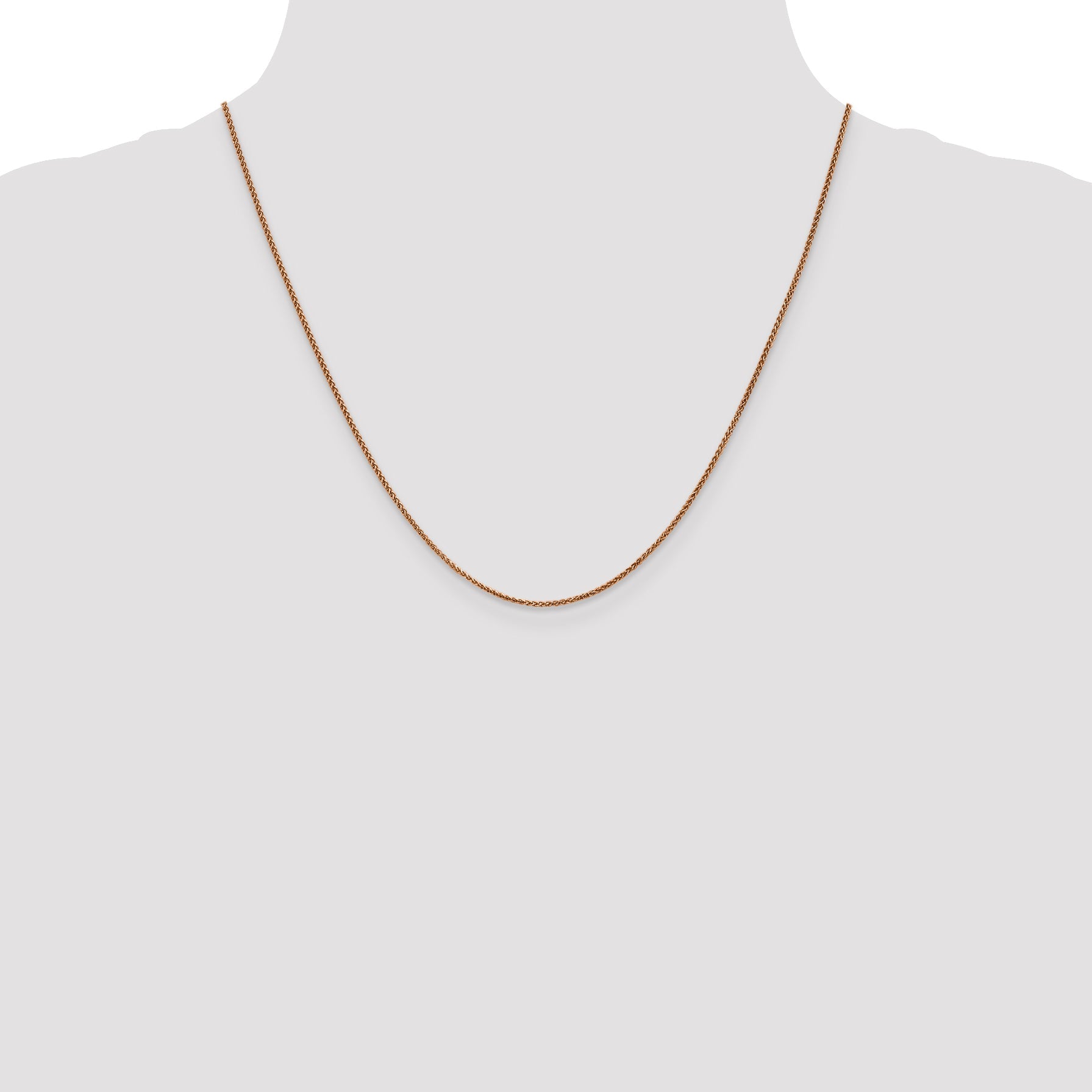 14K Rose Gold 20 Inch 1.25mm Diamond-Cut Spiga With Lobster Clasp Chain Necklace