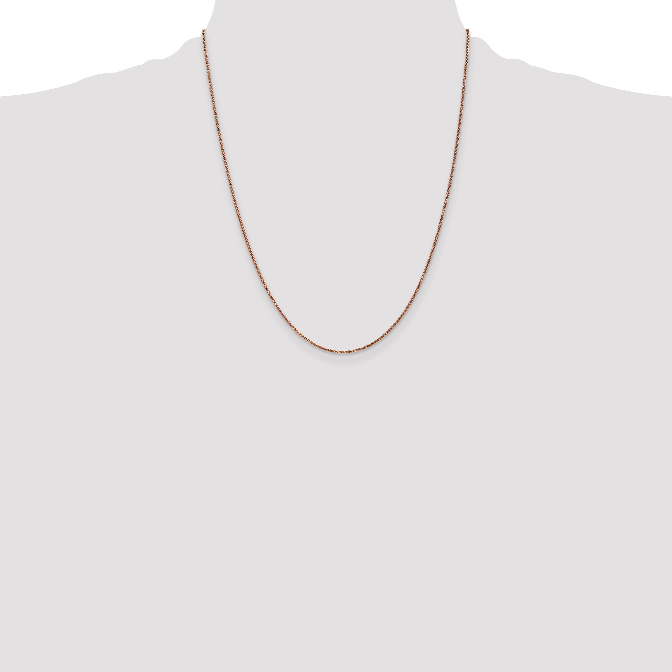 14K Rose Gold 22 Inch 1.25mm Diamond-Cut Spiga With Lobster Clasp Chain Necklace