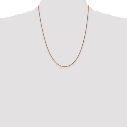 14K Rose Gold 22 Inch 1.25mm Diamond-Cut Spiga With Lobster Clasp Chain Necklace