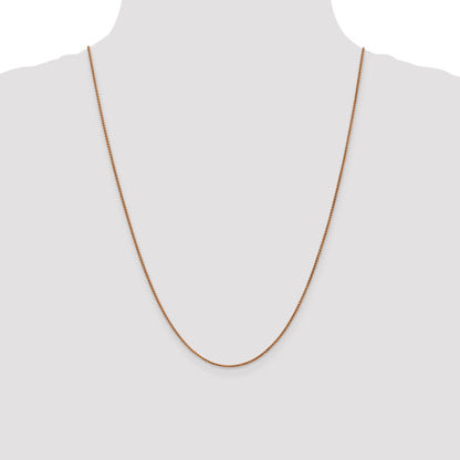 14K Rose Gold 24 Inch 1.25mm Diamond-Cut Spiga With Lobster Clasp Chain Necklace