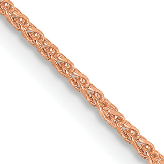 14K Rose Gold 20 Inch 1.25mm Diamond-Cut Spiga With Lobster Clasp Chain Necklace