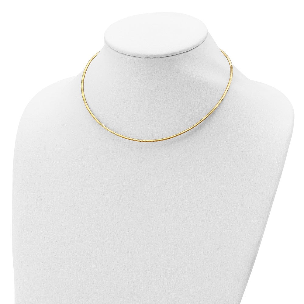 16 Inch Sterling Silver Gold-Pltd 2mm Reversible W/2In Ext Cubetto Chain Necklace
