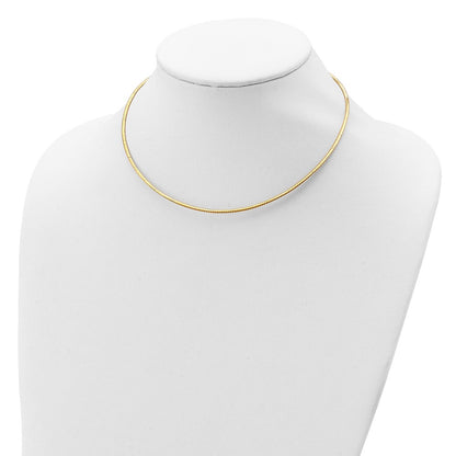 16 Inch Sterling Silver Gold-Pltd 2mm Reversible W/2In Ext Cubetto Chain Necklace