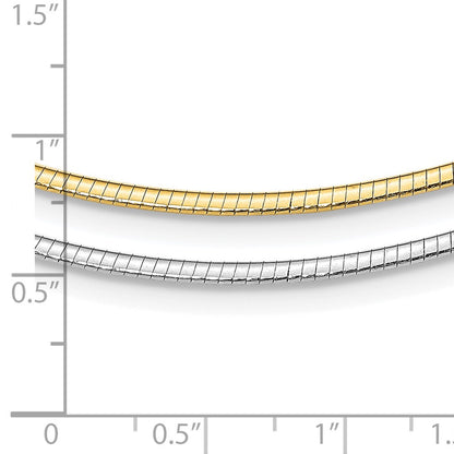 16 Inch Sterling Silver Gold-Pltd 2mm Reversible W/2In Ext Cubetto Chain Necklace