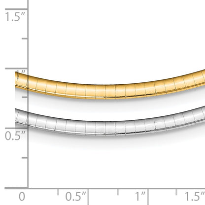 18 Inch Sterling Silver Gold-Pltd 3mm Reversible W/2In Ext Cubetto Chain Necklace