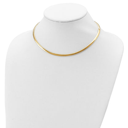 18 Inch Sterling Silver Gold-Plated 4mm Reversible W/2In Ext Cubetto Chain Necklace