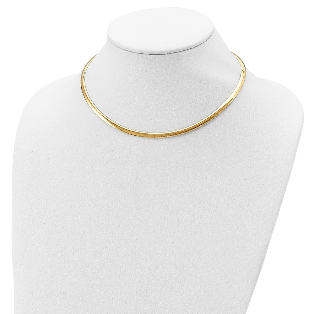16 Inch Sterling Silver Gold-Plated 4mm Reversible W/2In Ext Cubetto Chain Necklace