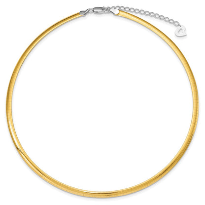 18 Inch Sterling Silver Gold-Plated 4mm Reversible W/2In Ext Cubetto Chain Necklace
