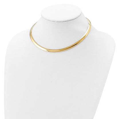 18 Inch Sterling Silver Gold-Plated 6mm Reversible W/2In Ext Cubetto Chain Necklace