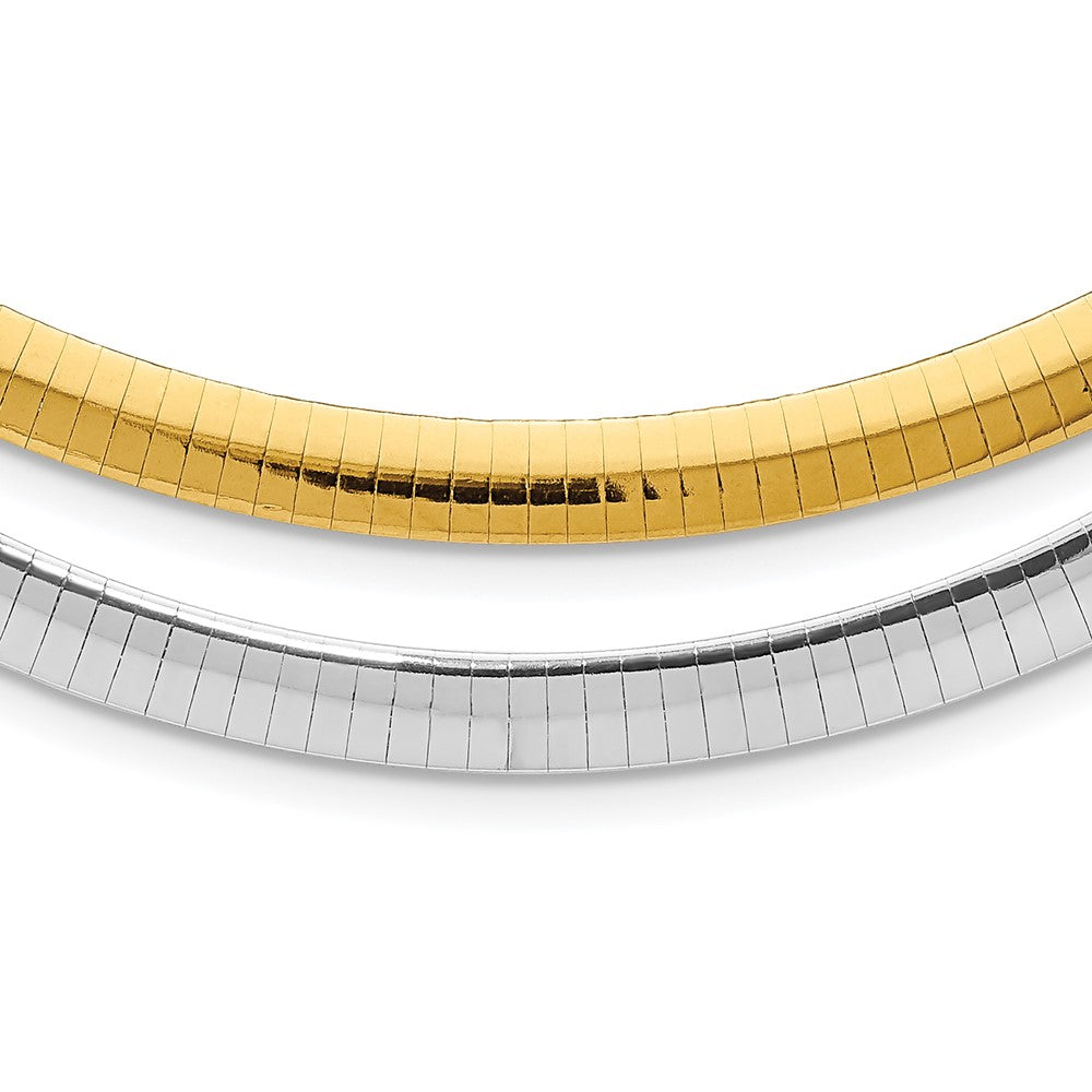 18 Inch Sterling Silver Gold-Plated 6mm Reversible W/2In Ext Cubetto Chain Necklace