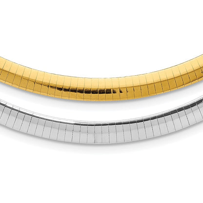 18 Inch Sterling Silver Gold-Plated 6mm Reversible W/2In Ext Cubetto Chain Necklace