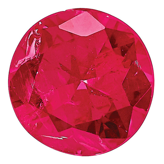 Gemstone Ruby Aa Quality 2.5mm Round Diamond-Cut