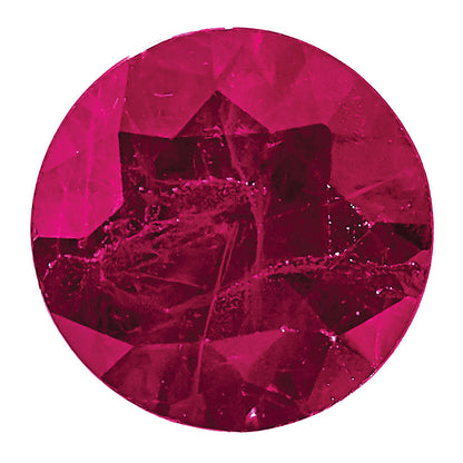 Gemstone Ruby A Quality 3mm Round Diamond-Cut