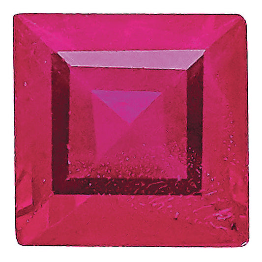 Gemstone Ruby A Quality 4mm Square Step-Cut