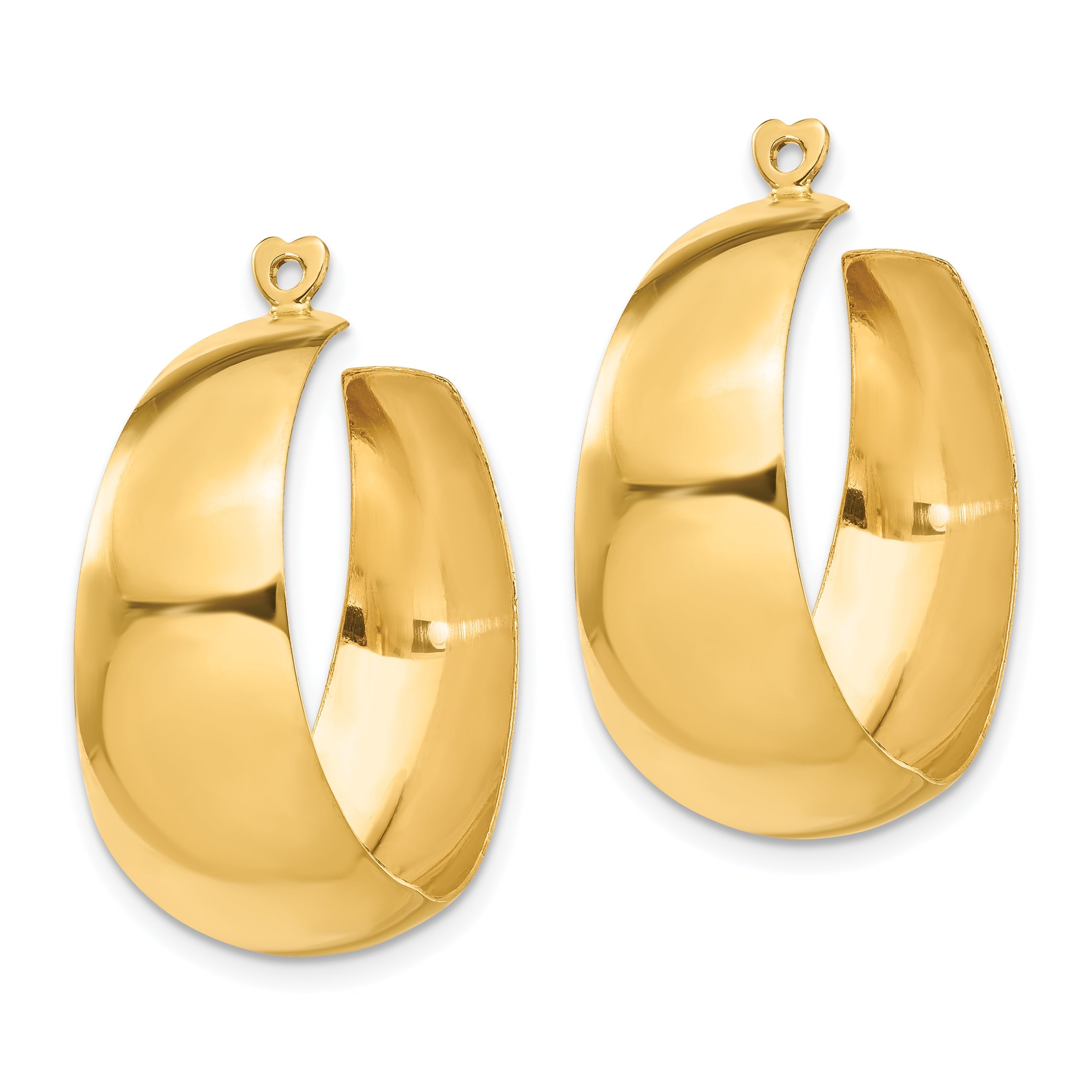 14K Yellow Gold Polished Hoop Earring Jackets