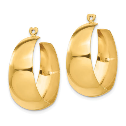 14K Yellow Gold Polished Hoop Earring Jackets