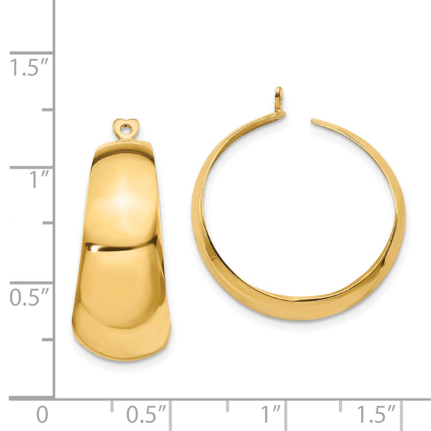 14K Yellow Gold Polished Hoop Earring Jackets