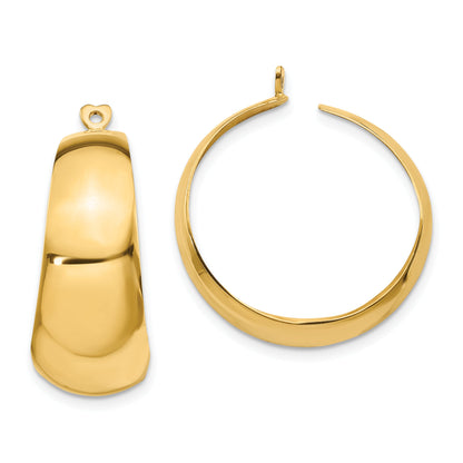 14K Yellow Gold Polished Hoop Earring Jackets