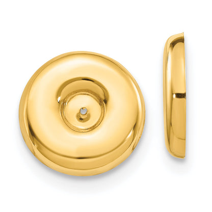 14K Yellow Gold Polished Round Fancy Earring Jackets