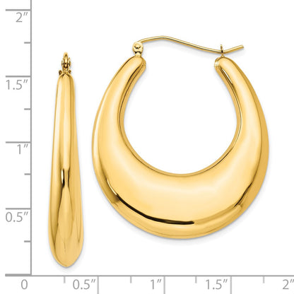 14K Yellow Gold Polished Hoop Earrings