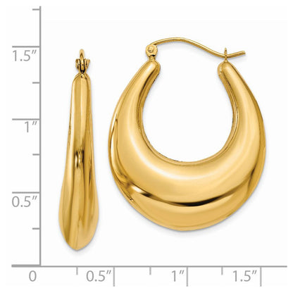14K Yellow Gold Polished Hoop Earrings