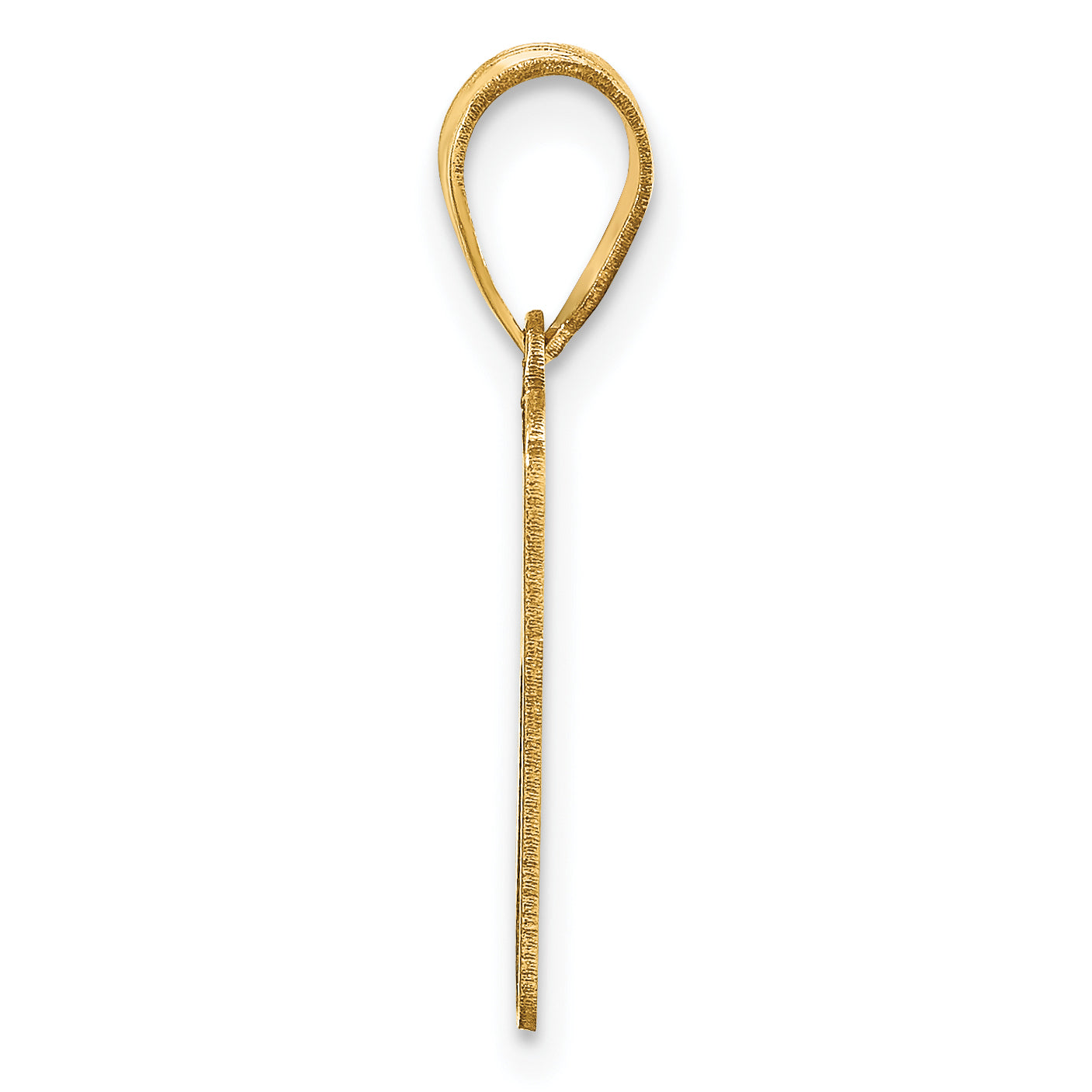 14K Yellow Gold Brushed Border Script Number 1 Pendant